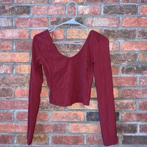 Lululemon Women's Long Sleeve Scoop Neck Top - Burgundy